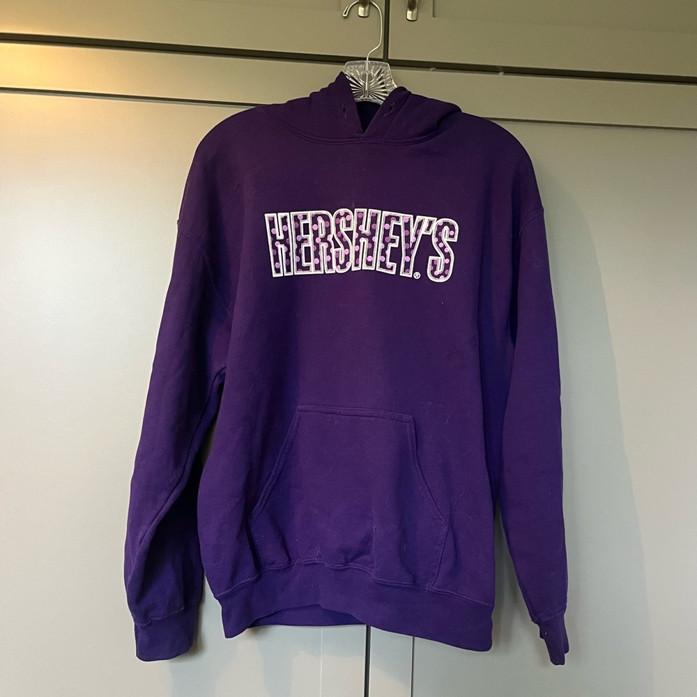 Gildan men’s Purple hershey’s hoodie Sweatshirt Classic Style